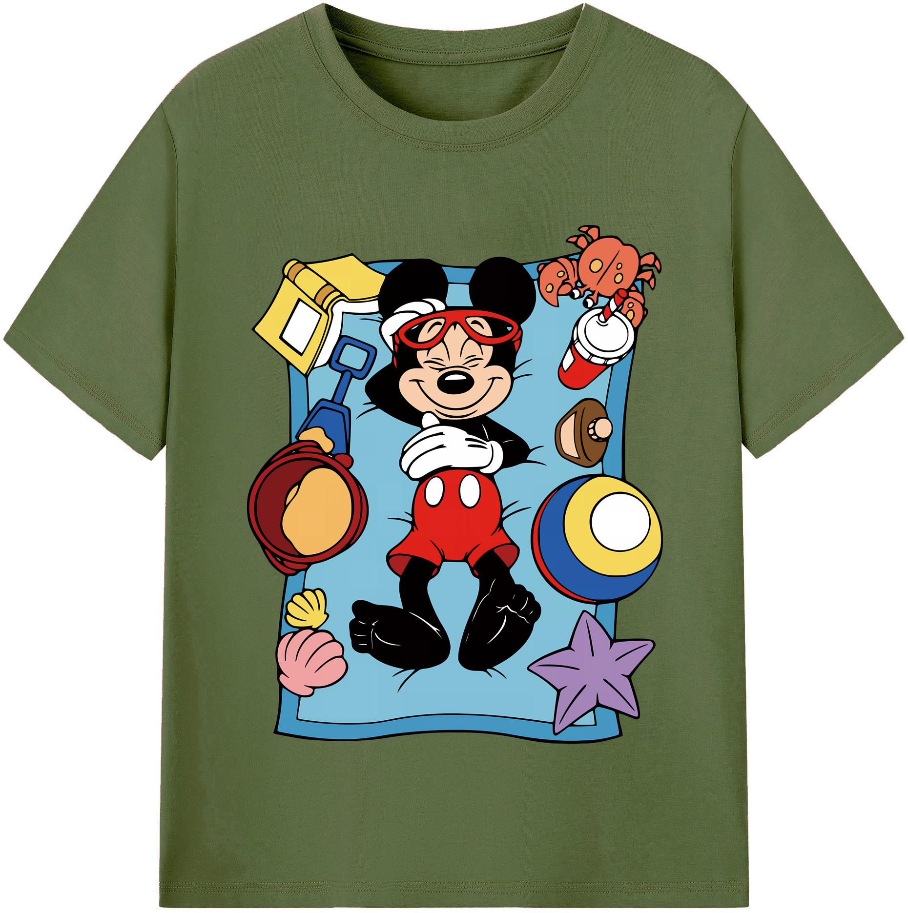 （画像用） ミッキーマウス Mickey Mouse 綿100％半袖Tシャツ（フロントプリント）